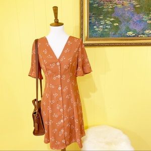 Kimchi orange floral print dress